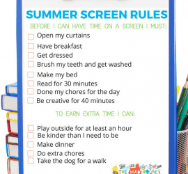Free Printable Summer Screen Rules - Encourage a balance with screen time and technology this summer with these simple summer screen rules.