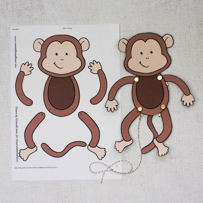 Easy Monkey Paper Puppet with Templates Mum In The Madhouse