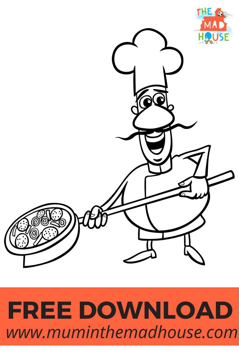 Turn family Pizza night into an event with these free pizza colouring sheets to download in conjunction with Chicago Town The Pizza Kitchen & The Mad House