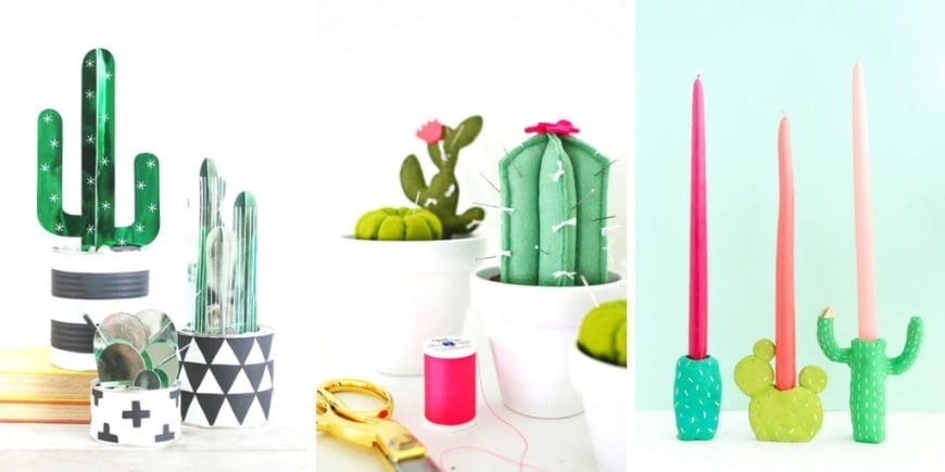 Follow the cactus trend by making your home and fashion accessories with these 20 Easy & Beautiful Cactus-Inspired Projects