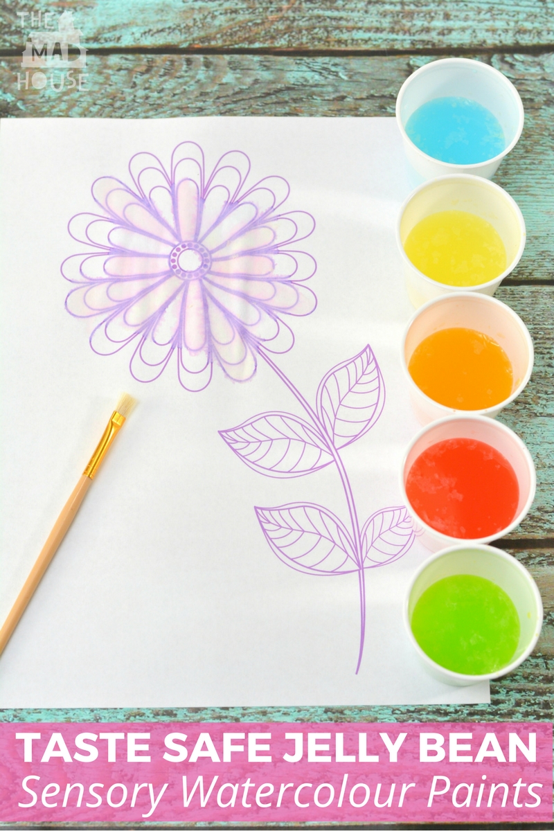 How to make your own taste safe Jelly Bean Watercolours - a fabulous sensory art arctivity