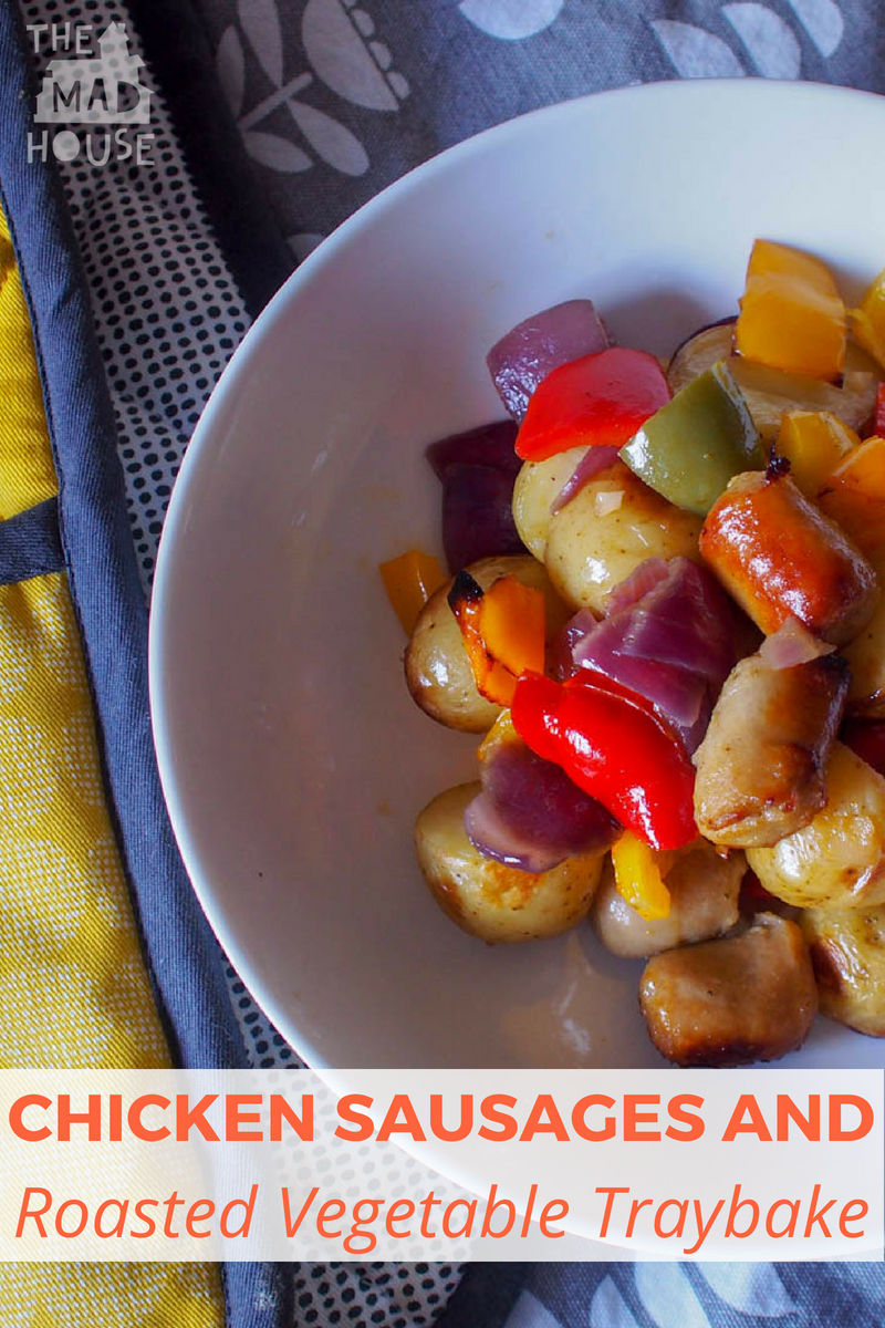 This mouthwatering mix of chicken sausages, fresh vegetables, potatoes, and spices is easily made in one pan and full of hearty, healthy goodness. Just chop it, toss it and roast it! Voila, your delicious dinner is done. And as a bonus, your home smells amazing. Making a perfect midweek meal.