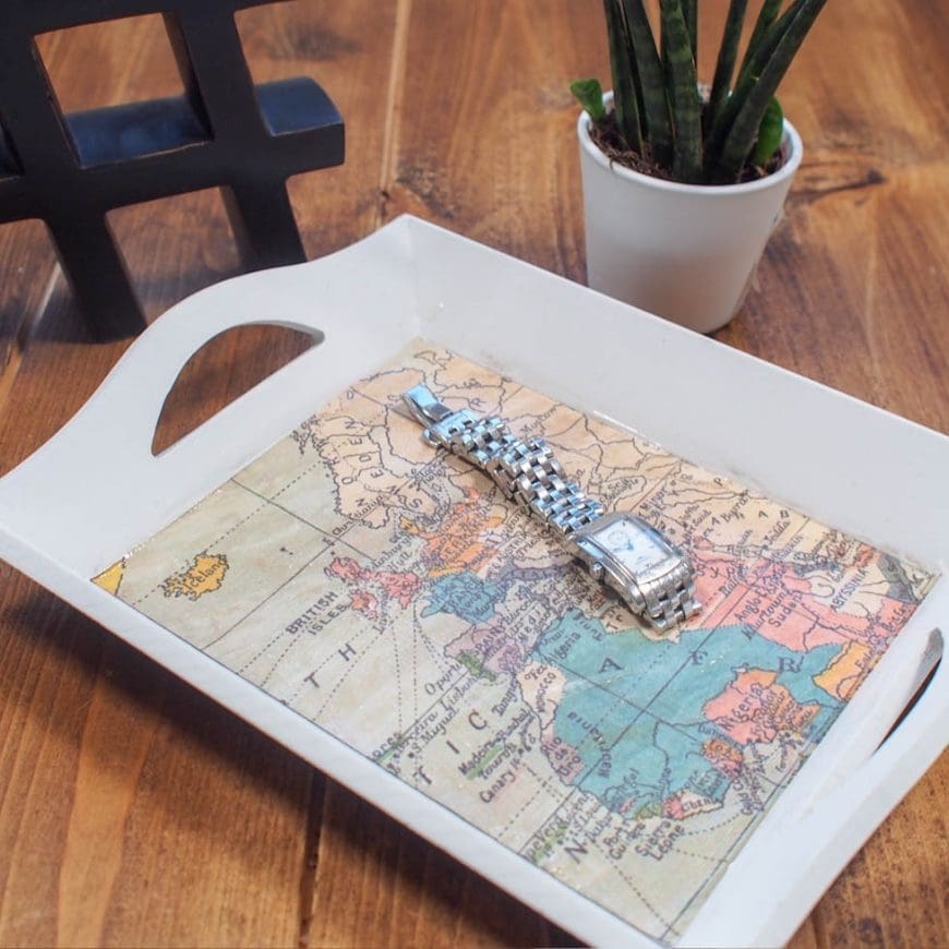 Make your own DIY Vintage Map Tray