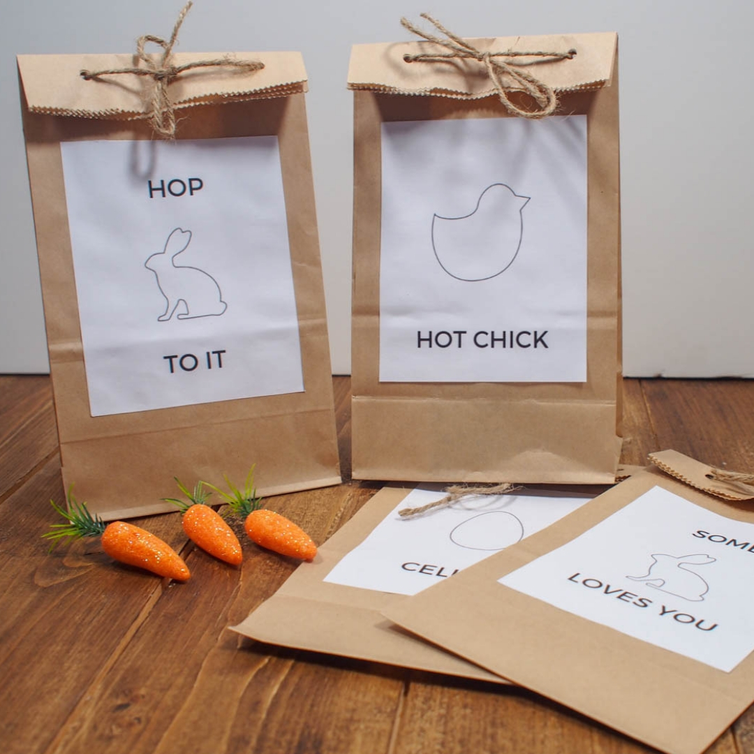 Last Minute Simple Easter Bags - Free Printable