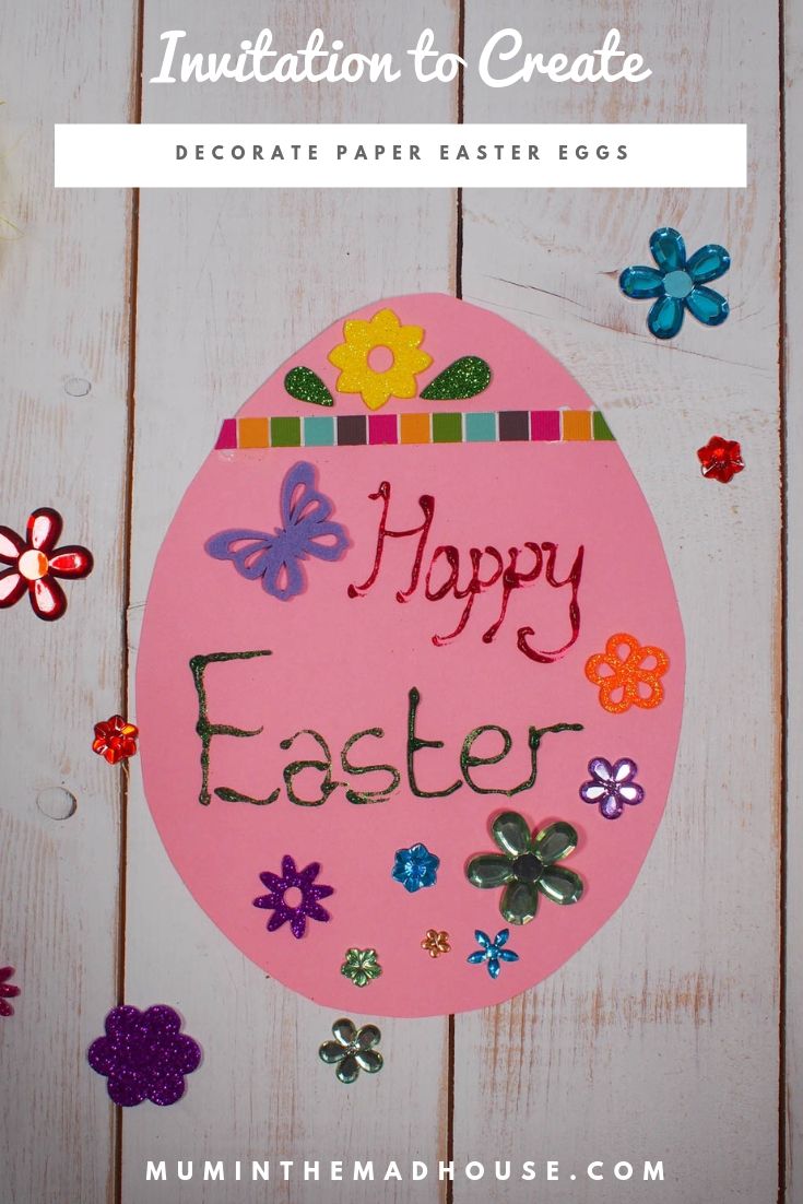 The best thing about this Invitation to Create and Decorate Paper Easter Eggs is that children are often happy to decorate with little or no interference or assistance on my part. 