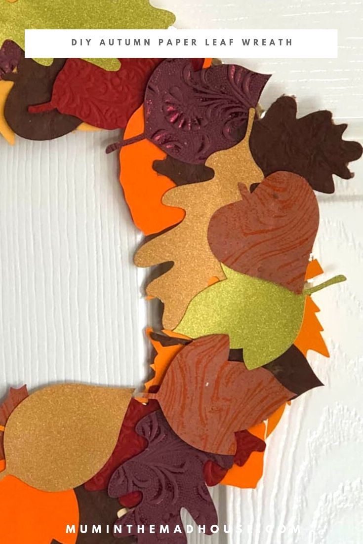 Add autumn style to your home with a gorgeous DIY Autumn paper leaf wreath! Use our printable PDF templates to create the leaves. 