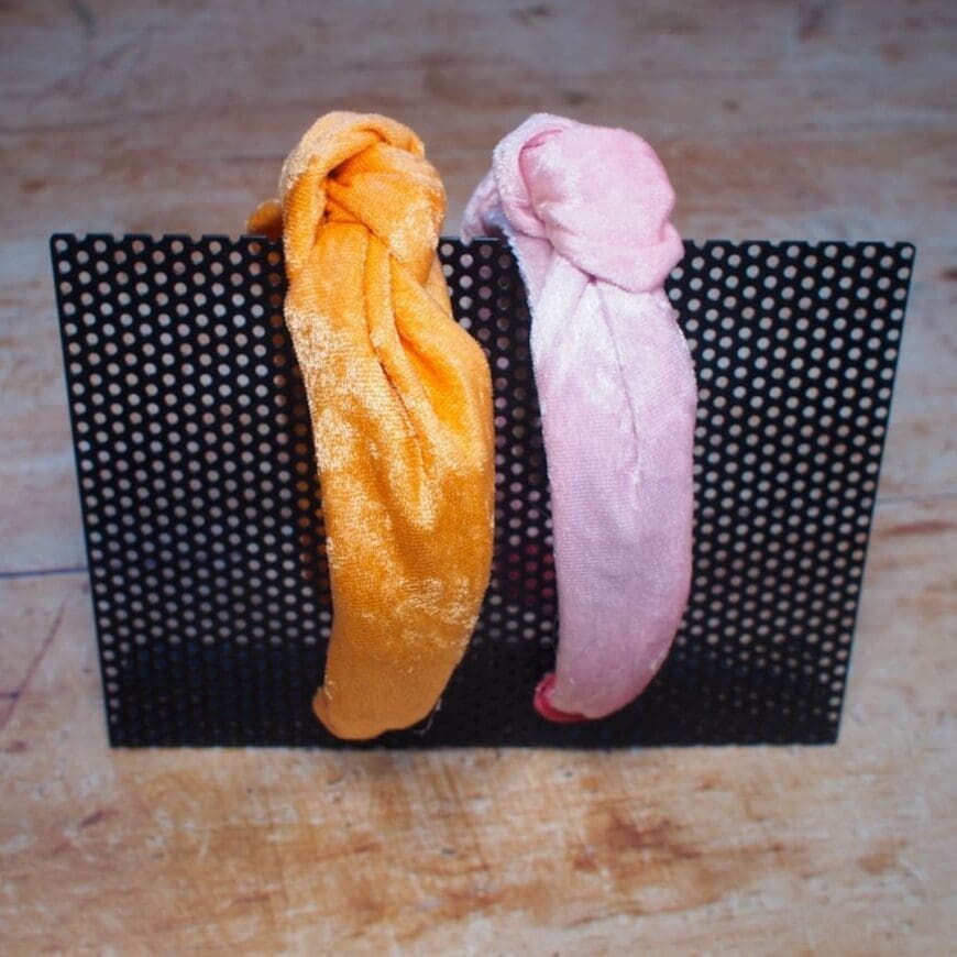 2 DIY Knot Headbands , one orange and one pink