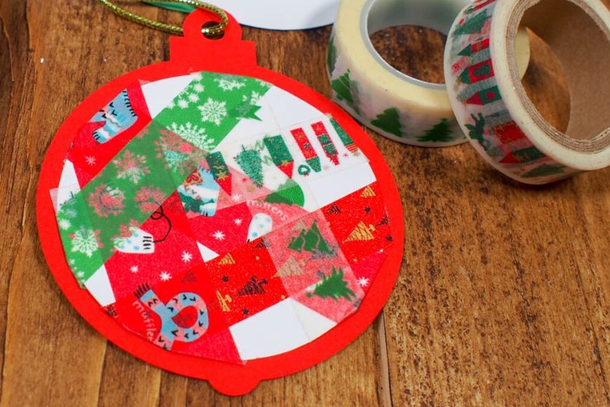 Washi Tape Christmas Baubles with Free Printable