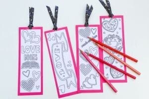 Valentine Printable Colouring Page Bookmarks - Mum In The Madhouse