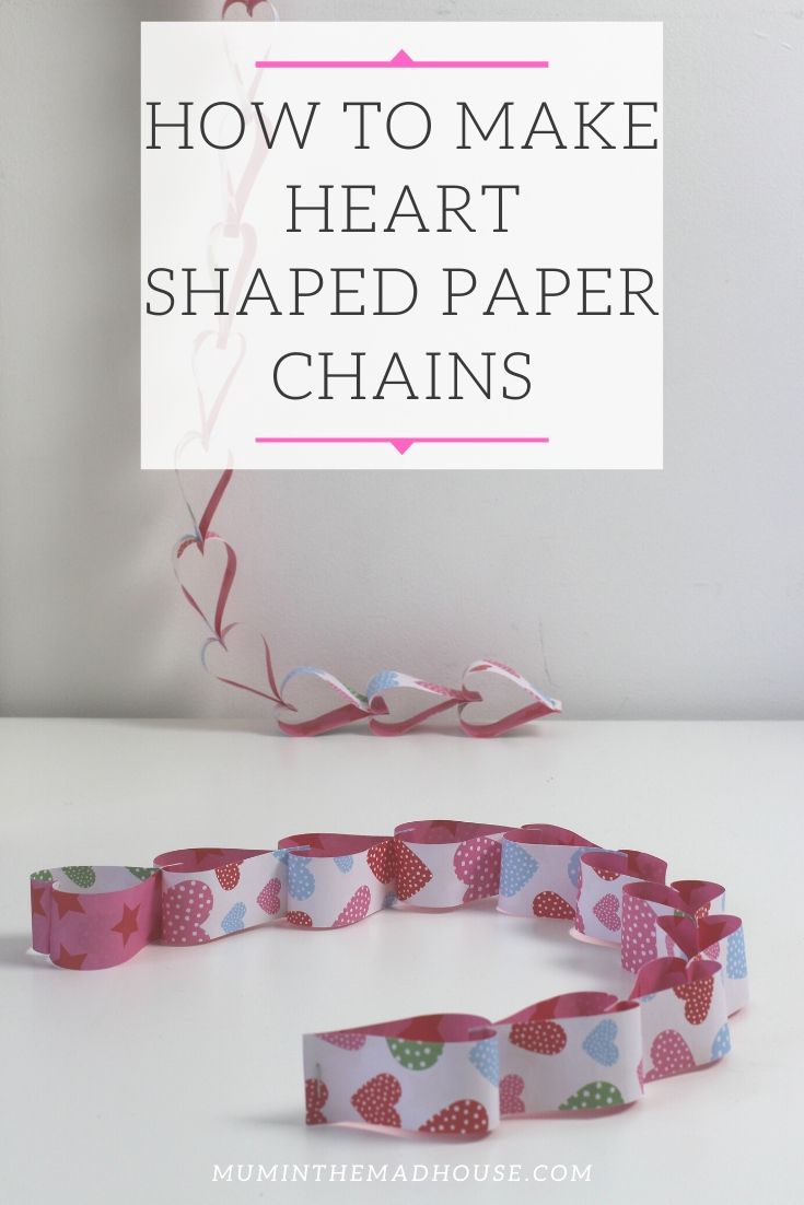 These paper heart chains are fun and easy to make, and they're a cute way to add a bit of festive Valentine's charm to your home!