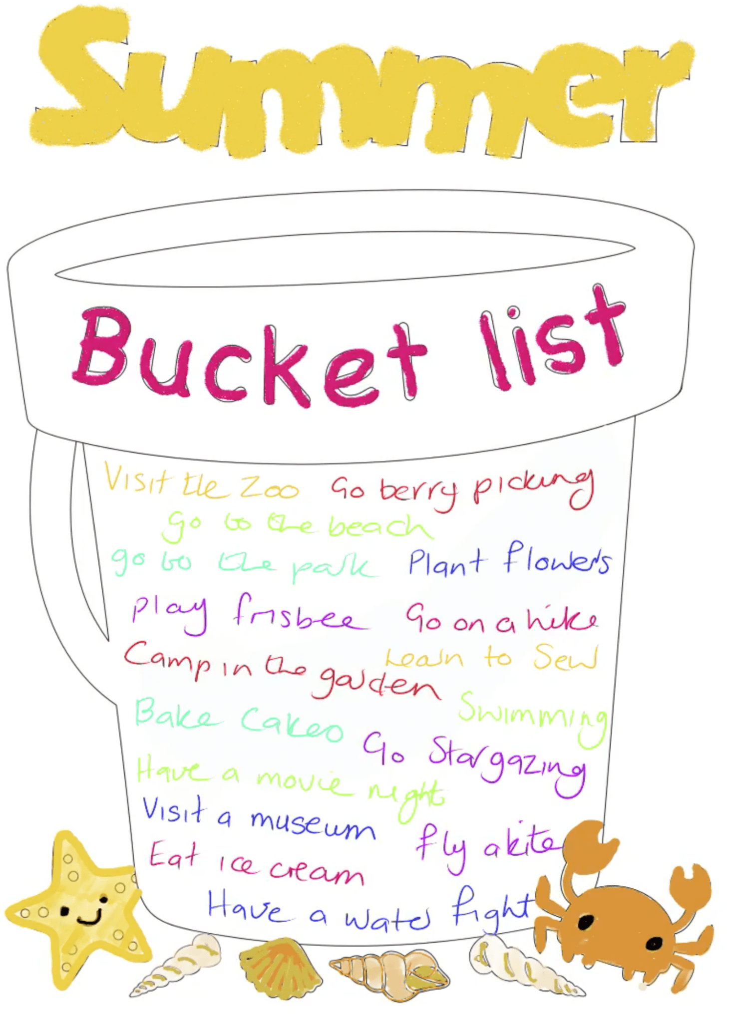 Free Summer Bucket List Template - Mum In The Madhouse