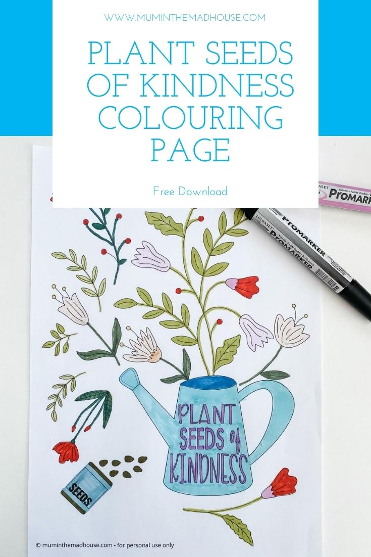 Plant Seeds of Kindness Colouring page