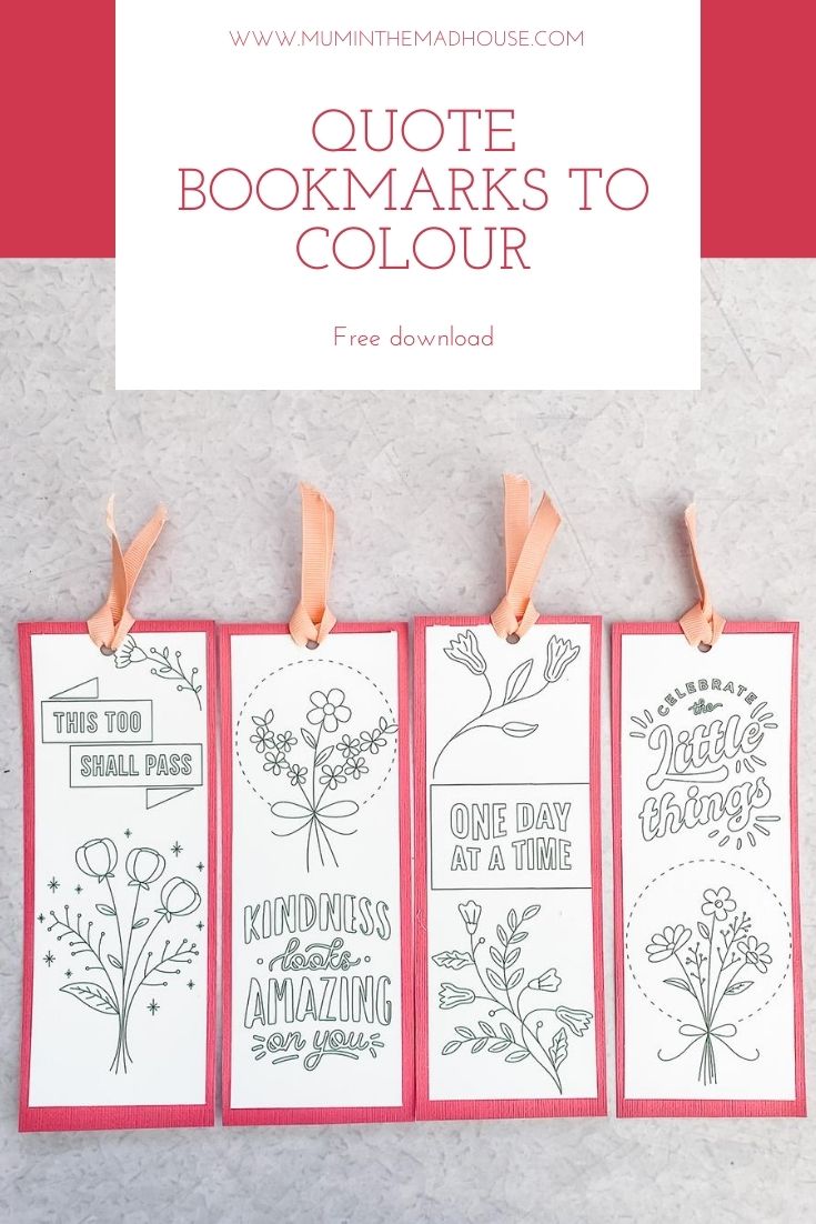 This Set of Four Colouring Bookmarks with Quotes, are perfect for book lovers.  Four printable quote bookmarks to colour and enjoy.