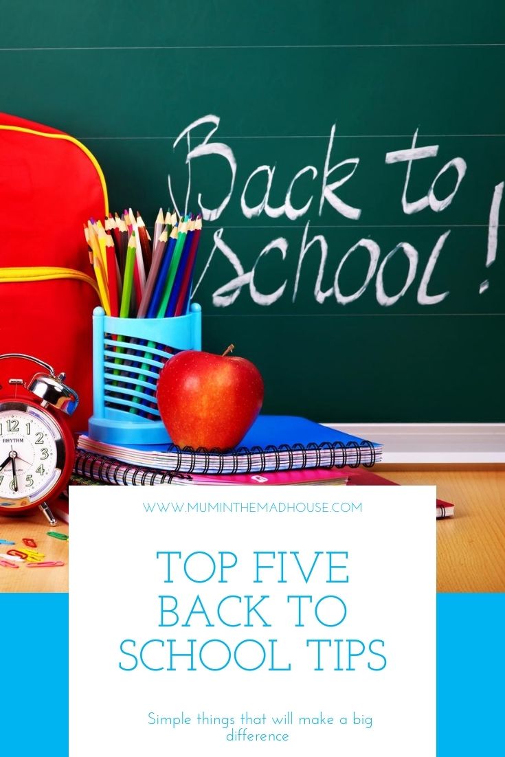 my top 5 back to school tips with you.  These are my tips for making the transition back to school easier for everyone.