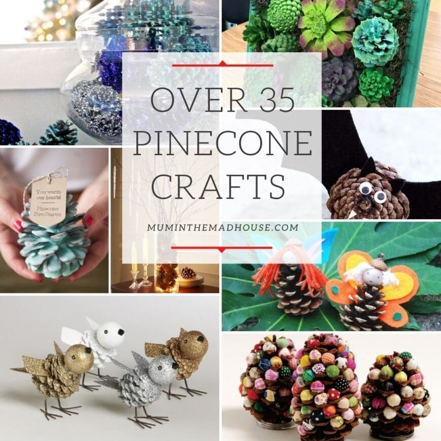 We love crafting with pinecones. There is something magical about nature crafts and bringing nature into your home.  Plus we always have loads of pinecones as the boys always seem to find Autumn treasures, so pinecone crafts for the win!