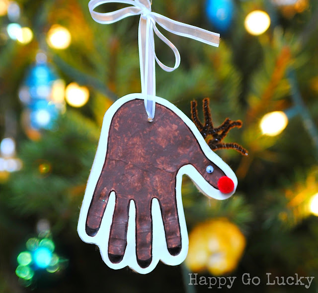 Reindeer Christmas Handprint Clay Keepsake Decoration
