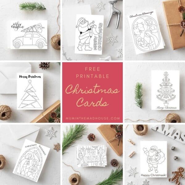 Free Printable Christmas cards to colour | Mum In The Madhouse