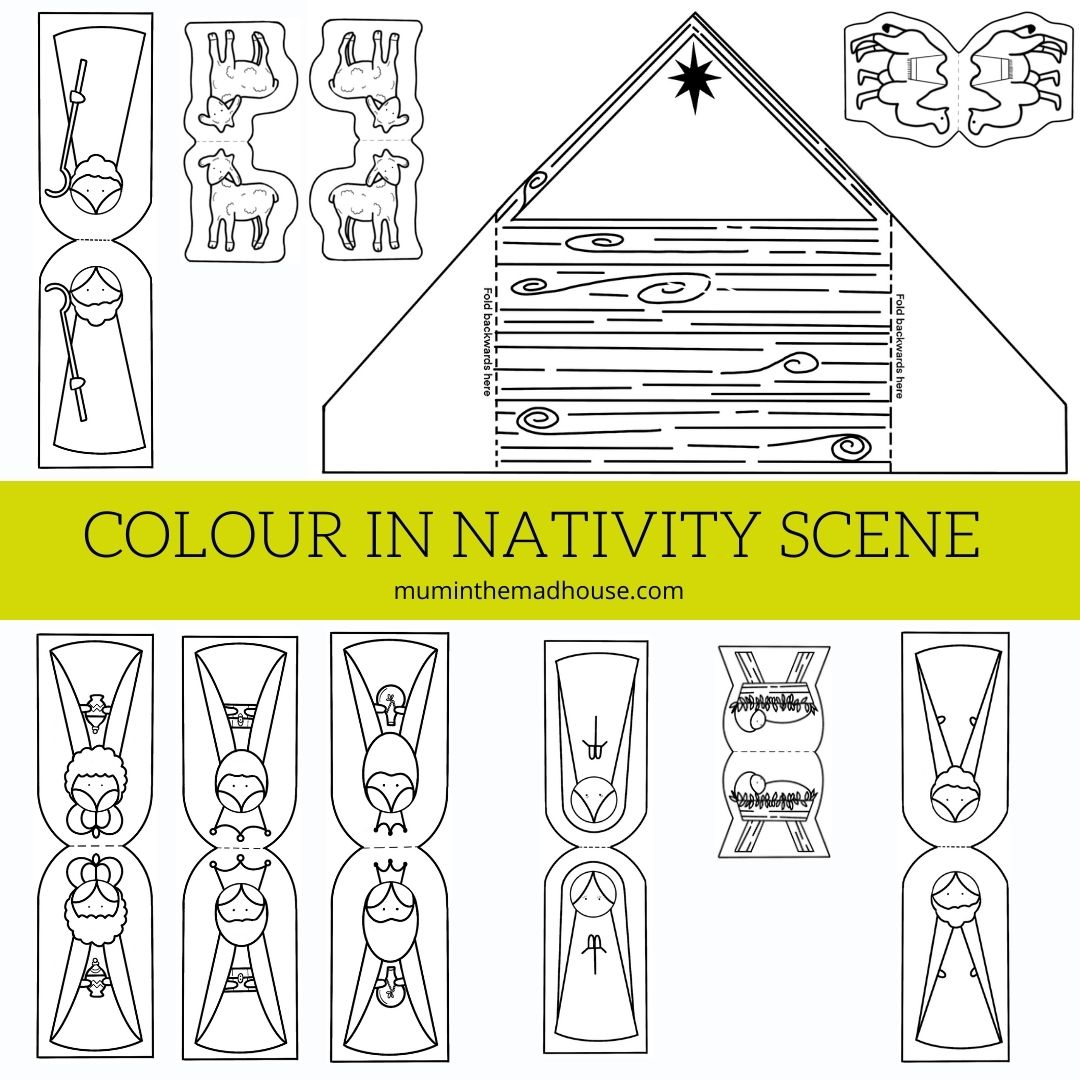 Colour In Nativity Scene Free Printable