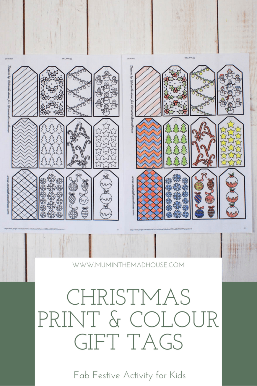 Fabulous Free Printable Christmas Gift Tags to Colour. Start a new Christmas tradition with these fabulous downloadable gift tags