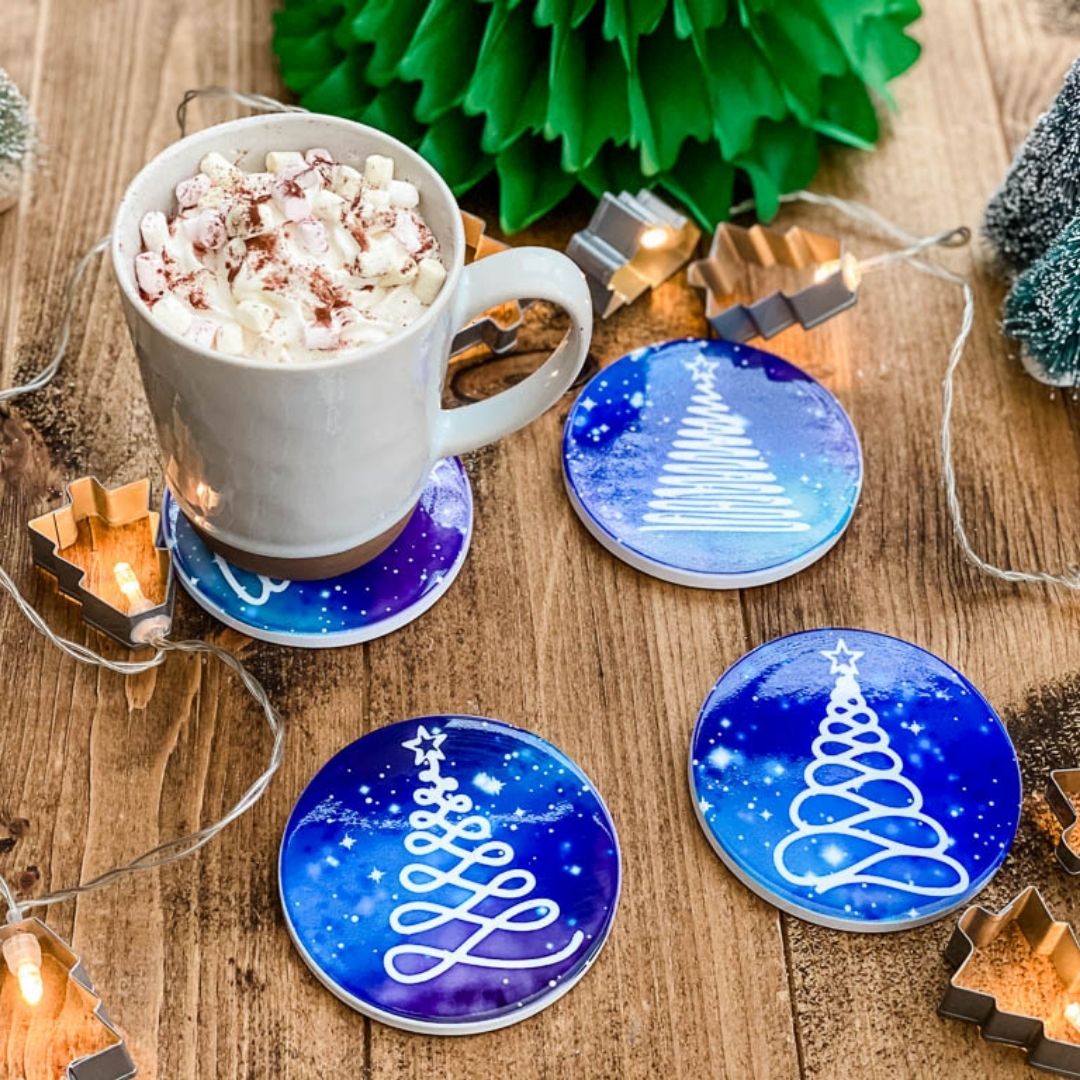 DIY Christmas Coasters using Cricut Infusible Ink