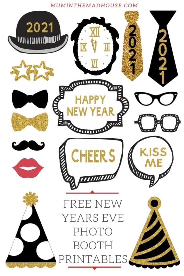 Free Printable New Years Eve Party Photo Booth Props - Mum In The Madhouse
