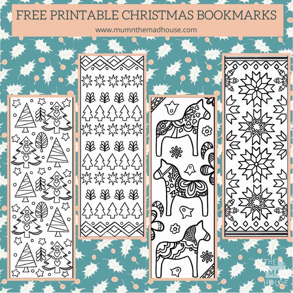 Free Christmas Bookmarks to Colour