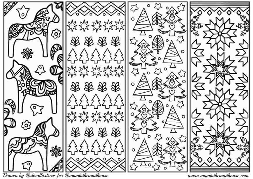 How cute are these free Christmas Bookmarks to Colour?  They make a super quiet time activity for children this festive season.  Simply download, print them off, cut them out and colour.
