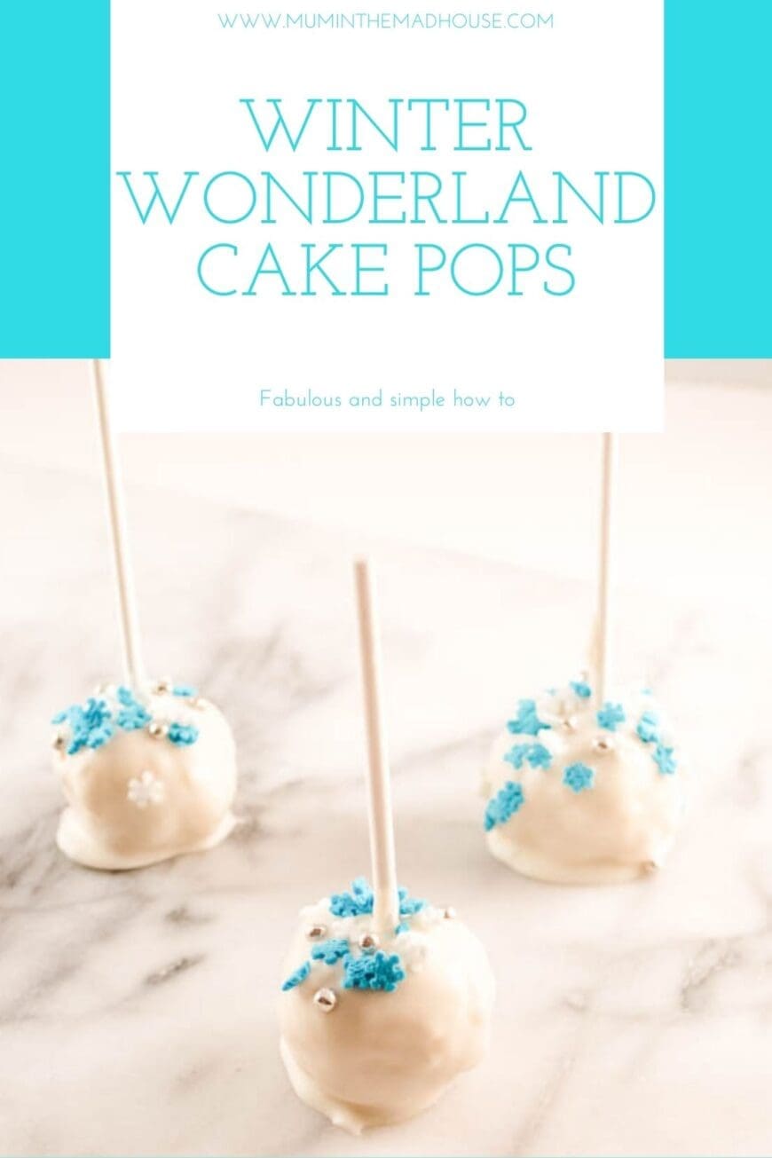 3 white cakepops with winter sprinkles
