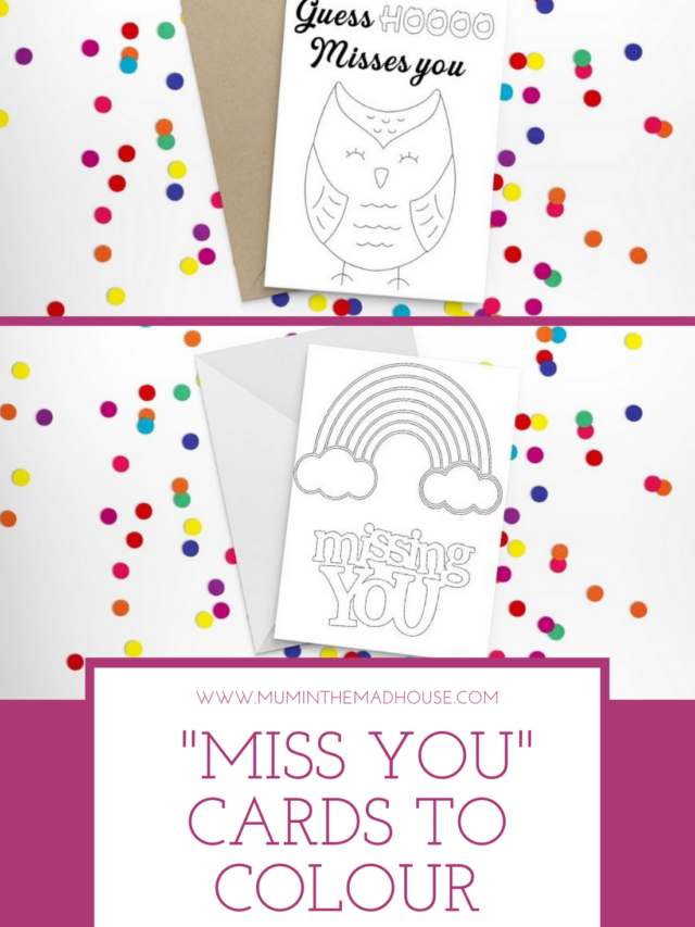 "Miss you" Cards to Colour