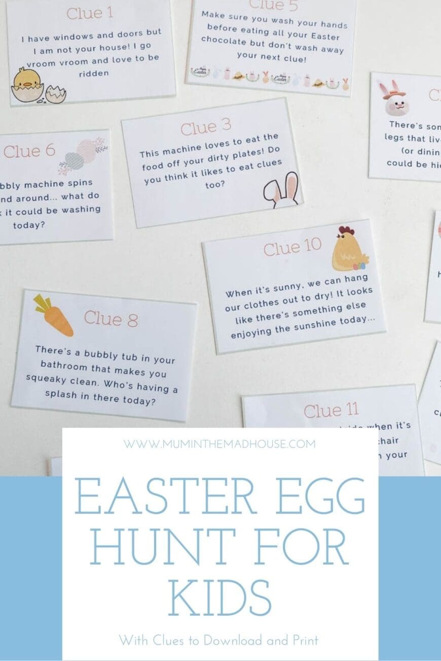 Easter Egg Hunt for Kids with Printable Clues