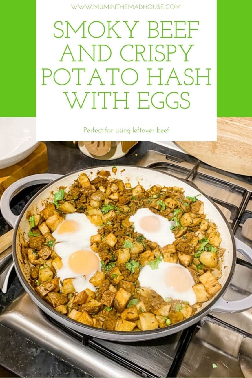 Smoky Beef and Crispy Potato Hash with Eggs is a fabulous family pleasing meal, perfect for using leftover beef