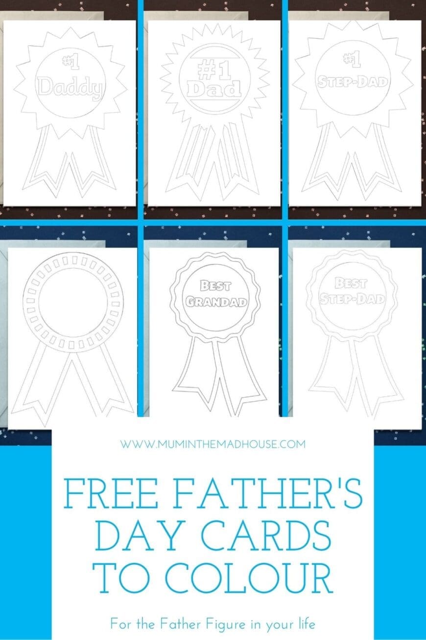 Download your free Rosette father's Day card printables for Dad's, Granddad's and Step-Dads. Perfect for all the father figures in life. 