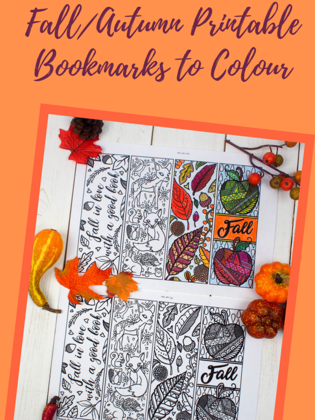 Autumn Bookmarks to Colour