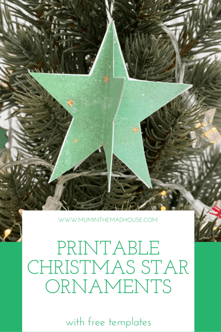 Use our Free Printable Christmas Star Ornaments with Templates to make simple christmas ornaments with kids. 