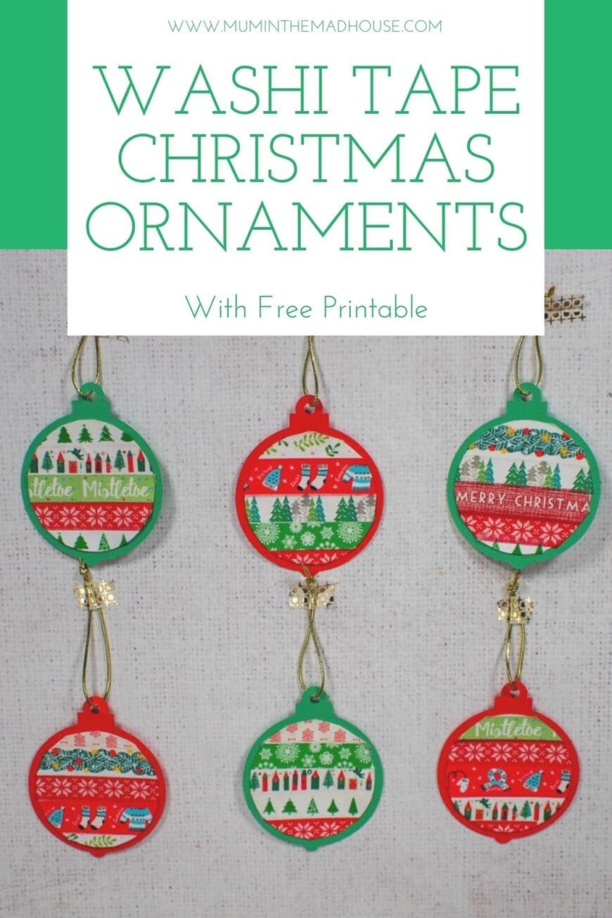 Kids loved making washi tape Christmas ornaments! These baubles are a super simple, fast, no mess seasonal craft perfect for little hands.