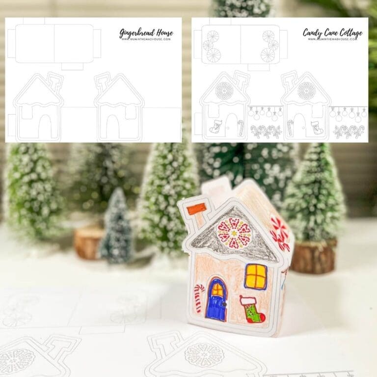 Kids Gingerbread House Craft with Free Printable Template | Mum In The ...