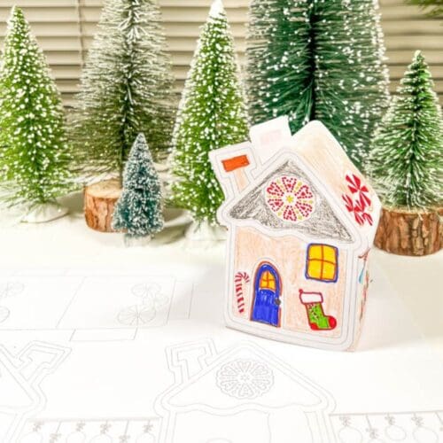Kids Gingerbread House Craft with Free Printable Template | Mum In The ...