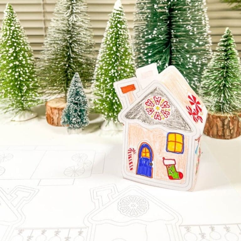 Kids Gingerbread House Craft with Free Printable Template | Mum In The ...