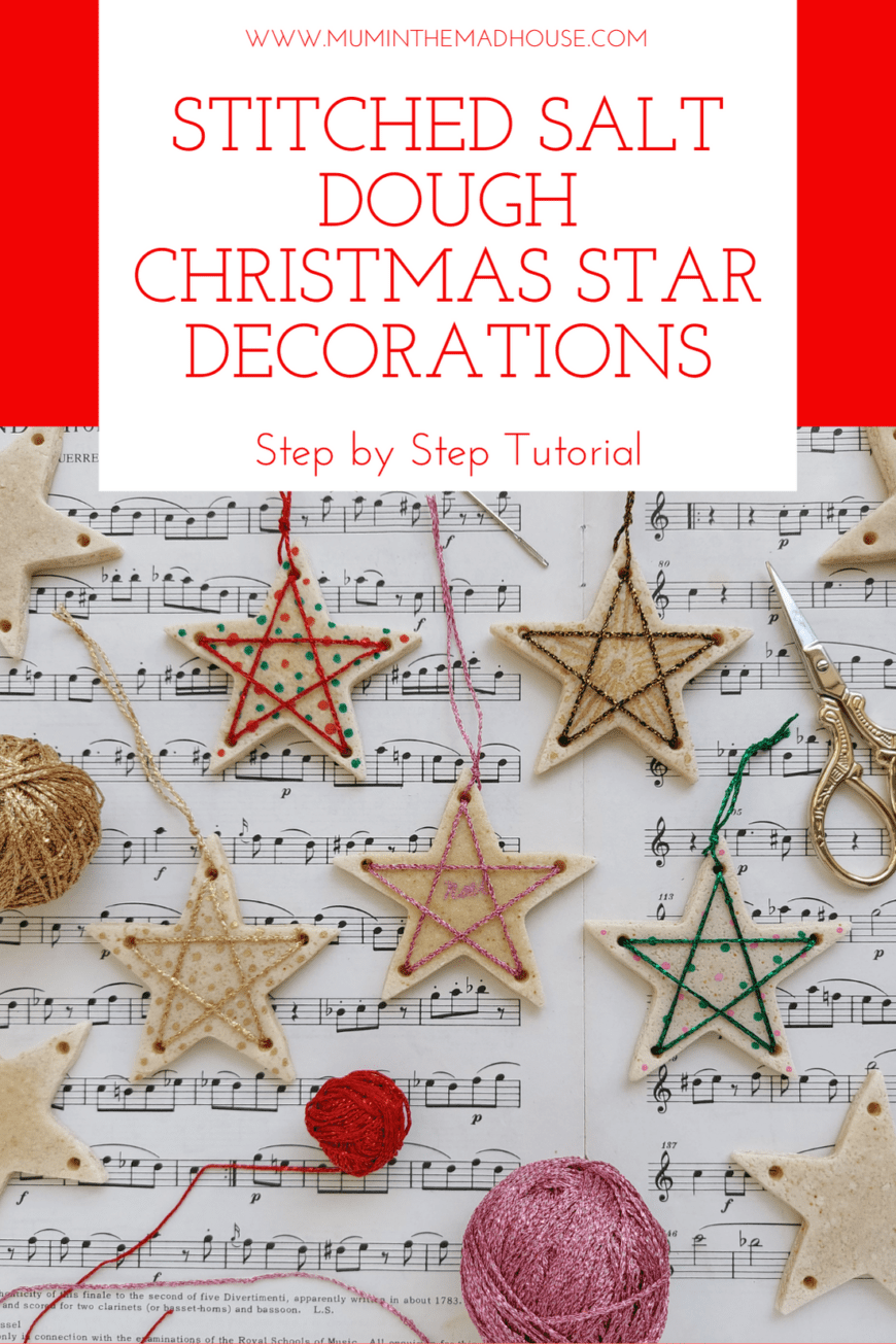 These Stitched Salt Dough Christmas Star Decorations make the perfect handmade gift for Christmas! This salt dough recipe can make all kinds of salt dough ornaments!