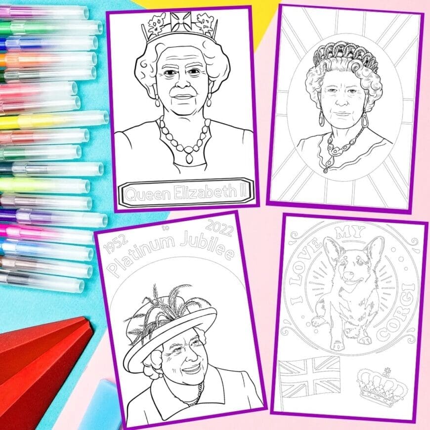 This Platinum Jubilee colouring pack contains pages that children can use to celebrate the historic occasion of The Queens 70 year reign.