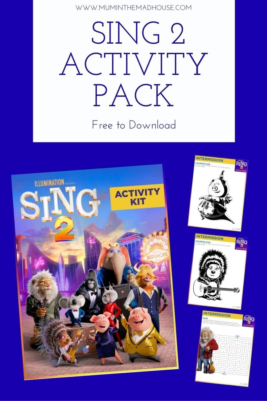 To Celebrate the release of Sign 2 I have these Sing 2 Colouring pages. Yes, a full 17 page Sing 2 Activity Pack for you to download, 