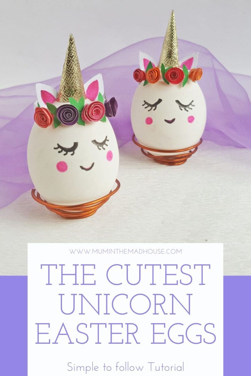 These UNICORN EASTER EGGS are so cute and such a fun Easter craft for the holidays! If you're decorating Easter eggs, your kids will love this adorable idea!