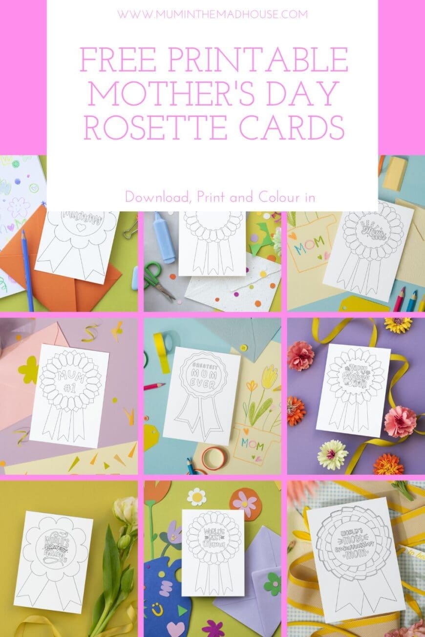 Free Printable Mother's Day Coloring Cards Cards. Download and Print your own Free Printable Rosette Mother's Day Coloring Cards Cards at home