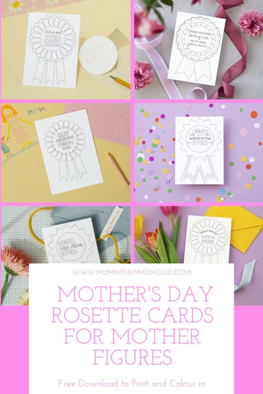 Free Printable Mother's Day Coloring Cards Cards. Download and Print cards for not so evil setp mum, Bonus mum,  mother-in0law and other mother figures in your life.  