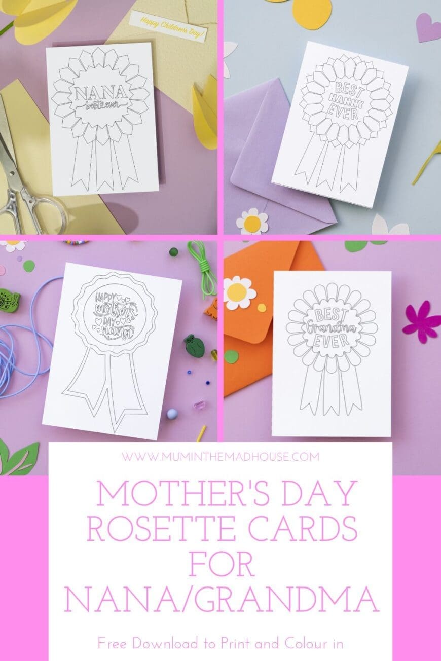 Free Printable Mother's Day Coloring Cards for Nana or Grandma