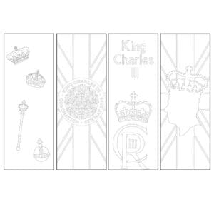 Coronation Bookmarks to Colour Printable