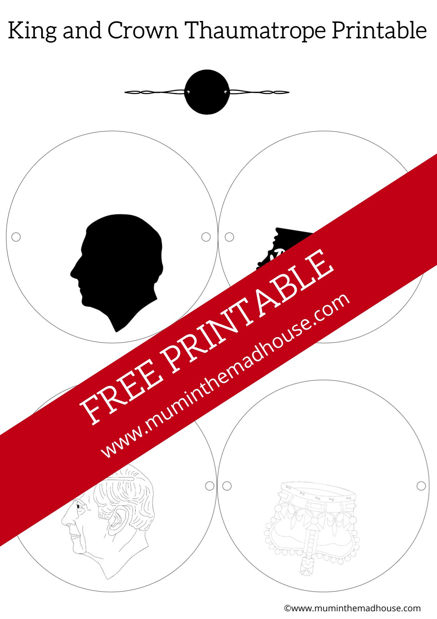 King Charles Thaumatrope Printable | Mum In The Madhouse