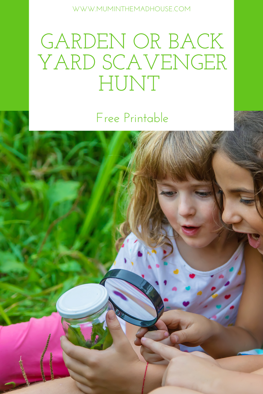 Encourage the kids to head outdoors with this free printable garden scavenger hunt for a hands-on nature activity. 