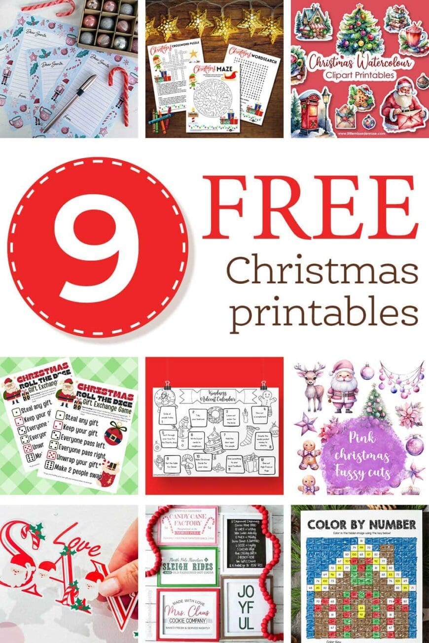 9 Free Christmas Printables 