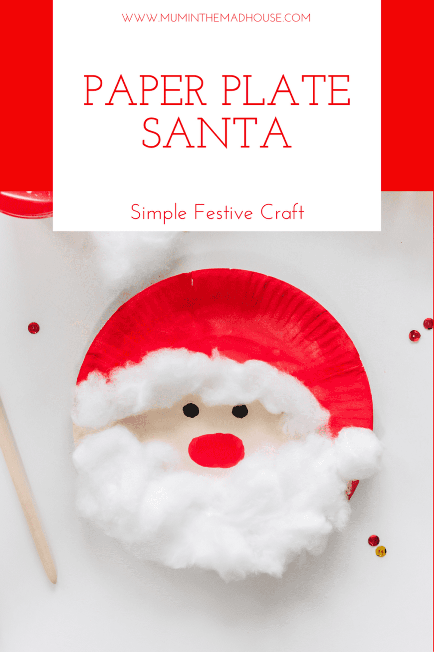 This cute Paper Plate Santa is a simple and easy Christmas Craft for Kids. Perfect for little hands and independent crafting.